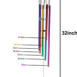 synlark Multicolor 7 Pipe Wind Chime Positive Energy for Home Balcony Bedroom Good Sound Aluminium, Wood Windchime image 2