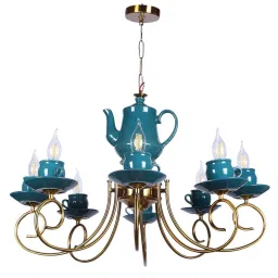 Celina Green Iron Chandelier | E14 holder | without Bulb by Eliante by Jainsons Lights image 4