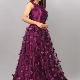 apnisha Applique Net Semi Stitched Anarkali Gown image 4