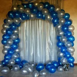 Solid Blue and Silver Metallic Latex Balloons Pack-50 Pcs for Kids Girls Boys Women Birthday, Baby Shower, Princess, 1st, 2nd Years Decorations Ballons Supplies Combo Kit Exclusive Packet Balloon-image-44
