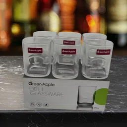 redific (Pack of 6) GREEN-APPLE GLASS-6 Glass Set Water/Juice Glass-picture-10
