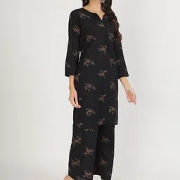 Divena Floral Printed Pure Cotton Kurta With Trouser image 3
