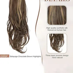 CRIBE Step Cutting Ponytail Hair Extension - Golden Highlight image 3
