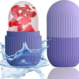 Ruvic Ice Roller for Face | Reusable & Unbreakable Face Ice Cube Roller for Eyes, Neck & Face Massage for Women & Men | Silicone Ice Roller for face Massager, Glowing & Tighten Skin image 1