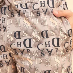 Sweet Dreams Beige Typography Printed Night suit image 4