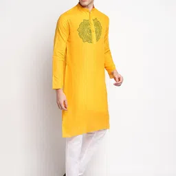 DEVOILER Ethnic Motifs Printed Straight Kurta With Pyjamas image 3