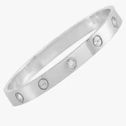 KARISHMA KREATIONS Unisex Silver-Plated Kada Bracelet image 4