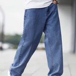 kotty Men Straight Fit Mid Rise Blue Jeans image 4