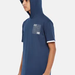 Coolsters by Pantaloons Boys Blue Hooded Cotton T-shirt image 4