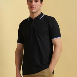 Allen Solly Men Solid Polo Collar Cotton T-shirt image 4