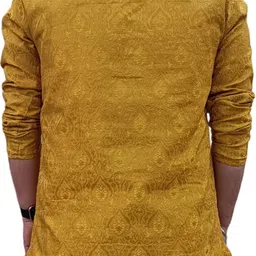 26 i Men Self Design Jacquard Straight Kurta image 2