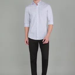 peter england Men Super Slim Fit Checkered Spread Collar Formal Shirt image 2