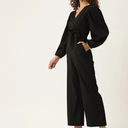 Sleek Italia V-Neck Puff Sleeves Basic Jumpsuit image 4