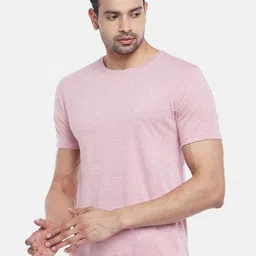 BYFORD by Pantaloons Men Pink Solid Round Neck T-shirt image 3