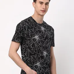 R&B Floral Printed Round Neck Cotton T-shirt image 3
