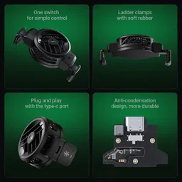 Cubonic X Black Shark FunCooler 3 Powerful Turbo Fan Cooling & Ultra-Quiet Performance Fan with Radiator Cabinet Cooler image 3
