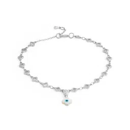 MINUTIAE Silver-Plated Crystals Studded Anklet image 3