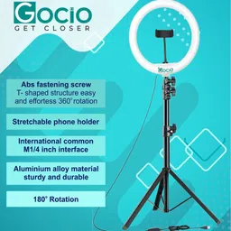 JAMMY ZONES Big LED Ring Light with Tripod Stand will help you take selfies and make videos Tripod, Tripod Kit image 4