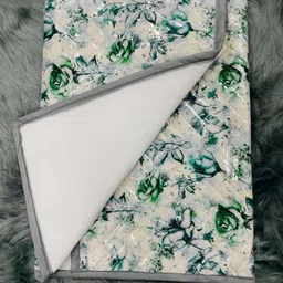 CASA-NEST Green & Cream Coloured Printed Cotton Table Placemat image 2