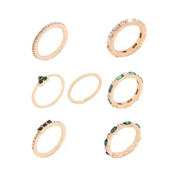 Yellow Chimes Set Of 7 Gold-Plated Aesthetic Knuckle Rings image 3