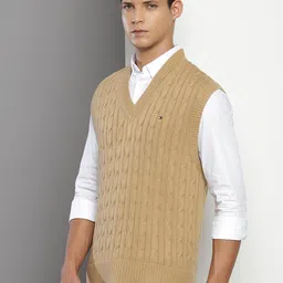 Tommy Hilfiger Self Design Cotton Sweater Vest image 3