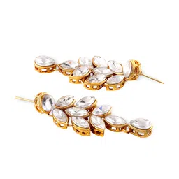 Swarajshop Gold-Plated Kundan & Bead Studded Jewellery Set image 4