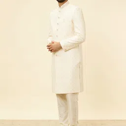 Manyavar Mandarin Collar Embroidered Sherwani Set image 5