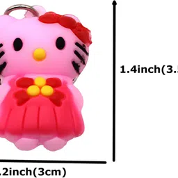 neoinsta shopping Small size Hello Kitty 3D PVC keychain for kids pink color Key Chain image 4