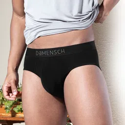 damensch Micro Modal Moisture Wicking Black Solid Men Brief-picture-27