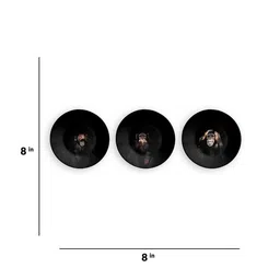 quirk india Three Wise Monkeys Wall Plate - Set Of 3 image 3