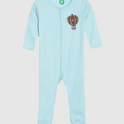 YK Organic Boys Pack Of 2 Green and White Super Star Printed Organic Cotton Sleepsuits image 2