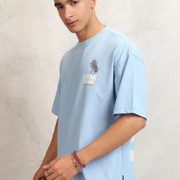 HIGHLANDER Men Graphic Printed Graphic Print Others Round Neck Cotton Oversized T-Shirt image 3