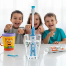 trekfriend Kids Toothbrush with Cap– Tied in Water Bottle Jar|Fun & Safe Oral Care for Kids Soft Toothbrush image 5