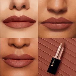 pilgrim Matte Bullet Lipstick Intense Colour Transferproof & Smudgeproof Nude Kiss -17 image 3