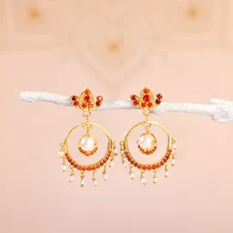 925 Silver Golden Hera Chandbali Earrings Zircon Sterling Silver Drops & Danglers-image-53