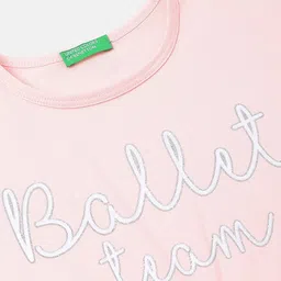 United Colors of Benetton Girls Typography Printed Cotton T-shirt image 3