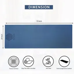 quick shel Non Slip TPE Yoga Mat with carry bag Dual Color 6mm(Navy Blue & Black) 6 mm Yoga Mat image 3