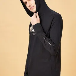 Ajile by Pantaloons Typography Printed Hooded Slim Fit T-shirt image 3