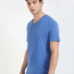 Tommy Hilfiger Men Solid V-Neck Cotton T-shirt image 4