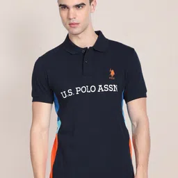 U.S. Polo Assn. Sunwashed Spring Collection Printed Polo Collar Pure Cotton T-shirt image 3