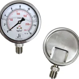 "ji" japsin instrumentation Economical Pressure Gauge, 4" Dial, 0 to 16 Kg/Cm2, Bottom Entry, SS Body Dial Indicator image 2