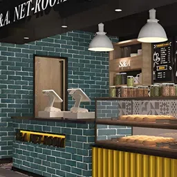 Asian royal Black & White Brick Pattern Print Self Adhesive Wall Sticker image 4