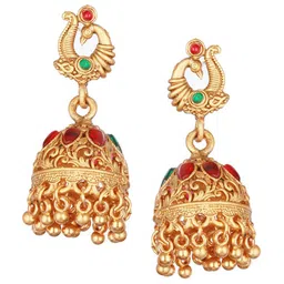 Jazz and Sizzle Gold-Plated Stone-Studded & Beaded Necklace & Earrings image 3