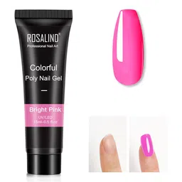 ROSALIND UV & LED Soak-Off Colorful Poly Nail Extension Gel 15 ml - Bright Pink image 4