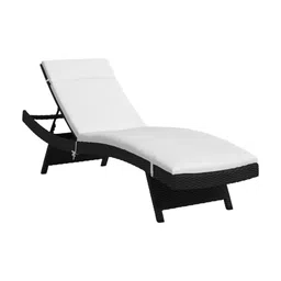 casacraft from pepperfry Russo Wicker Poolside Lounger in White & Black Colour image 5