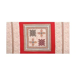 Texstylers 6-Pcs Red & Black Ethnic Motif Printed Cotton Diwan Set image 3