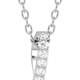 clara Pink Solitaire Rhodium Cubic Zirconia Sterling Silver Pendant image 5