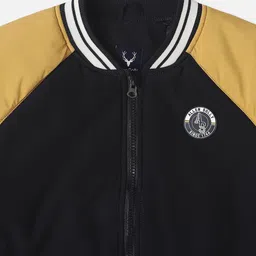 Allen Solly Junior Boys Colourblocked Bomber with Patchwork Jacket image 3