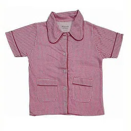 Zoom Minimondo Unisex Kids Red & White Checked Night suit image 3