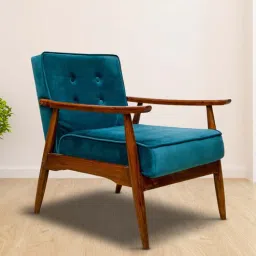 timberly Armari Solid Wood Arm Chair in Blue Colour-picture-11